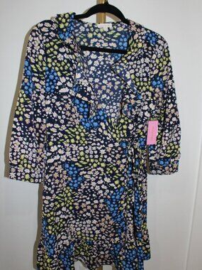 Women's Riley & Rae Navy Floral Wrap Dress Size 6